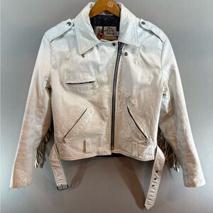 Sears The Leather Shop Motorcycle Biker Bomber Jacket Womens Medium Punk Grunge